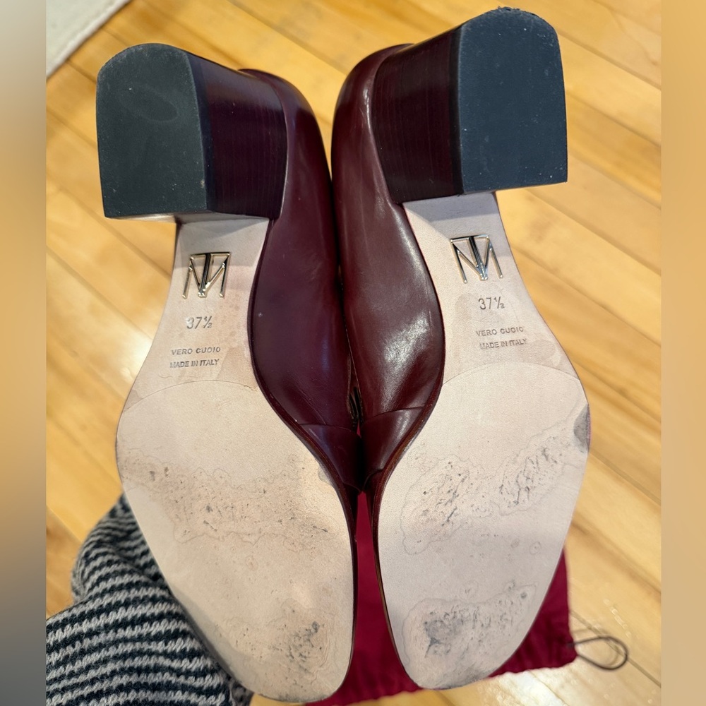 Tamara Mellon Burgandy Vitello Calf Fellini Loafers, 37.5, Made in Italy - Picture 6 of 6